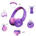 thumbnail image 3 of Contixo Kids Bluetooth Headphones, Wireless & Wired, Built-In Mic, Foldable, Adjustable Headband, iPhone, iPad, Android & Gaming Devices - Purple/Pink, 3 of 8