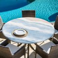 thumbnail image 6 of Ombre Blue Waves Round Tablecloth 36-44 Inch Round Fitted Table Cloth with Elastic Edge, Gradient Coastal Beach Sandy Ocean Waterproof Table Cover Protector for Outdoor Picnic Party Dining, 6 of 9