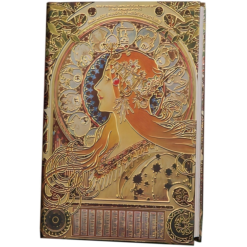 ipoul Pretty Notebook, B6, Cute, Fancy, Journal for Women, Hardcover, 5x7, Beautiful, Mucha Art