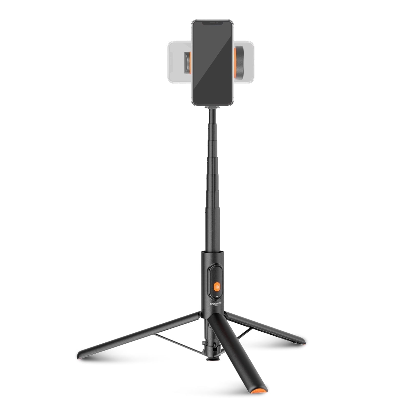Neewer 57.9" Selfie Stick Tripod for iPhone/Samsung/Android - Lightweight, w/Phone Holder & Remote, PA992 Black