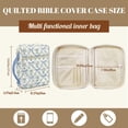 thumbnail image 7 of Xoenoiee Blue Bow Lily Flower Print Bible Covers for Women Lightweight Quilted Bible Case Bag Tote Bag with Handle and Zipper Clouse Bible Carrying Accessories, 7 of 7