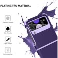 thumbnail image 2 of Design for Samsung Galaxy Z Flip 3 Case with Hinge Protection, Heavy Duty Shockproof Anti Scratch Cover Full Body Protective Phone Case for Samsung Z Flip 3 Case, Purple, 2 of 16