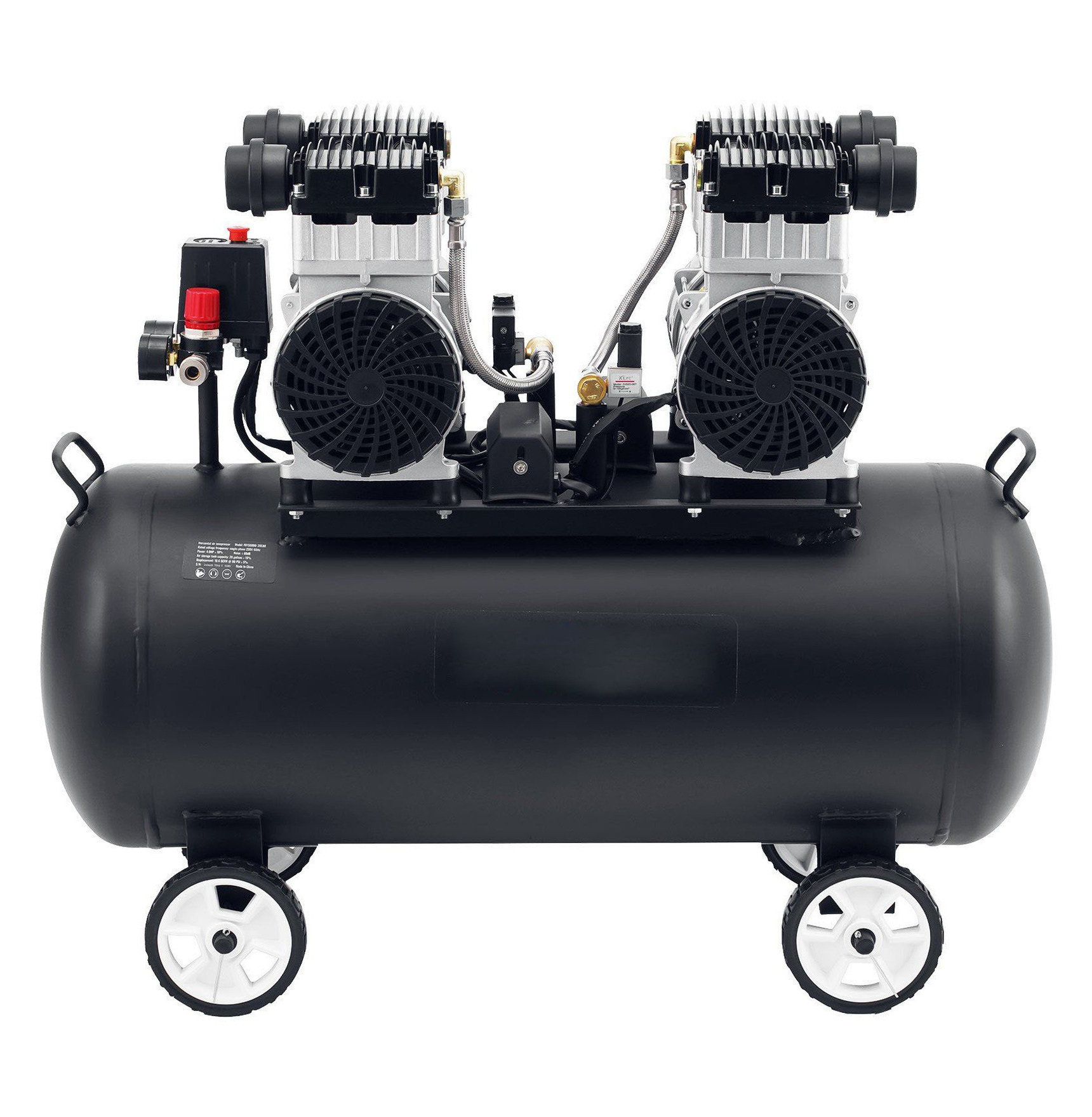 Air Compressor 20 Gallon 90 PSI, Portable Oil Free Compressor - 4HP Horizontal Compressor for Nailing, Painting, Tire Inflation & Auto Repair