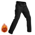 thumbnail image 5 of DDAPJ pyju Men's Fleece Lined Cargo Pants Work Hiking Trousers Waterproof Camping Fishing Travel Pants with Pockets Black XXXL, 5 of 9