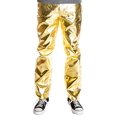 thumbnail image 2 of Ragstock Men's Metallic Shiny Jeans, Gold-34, 2 of 6