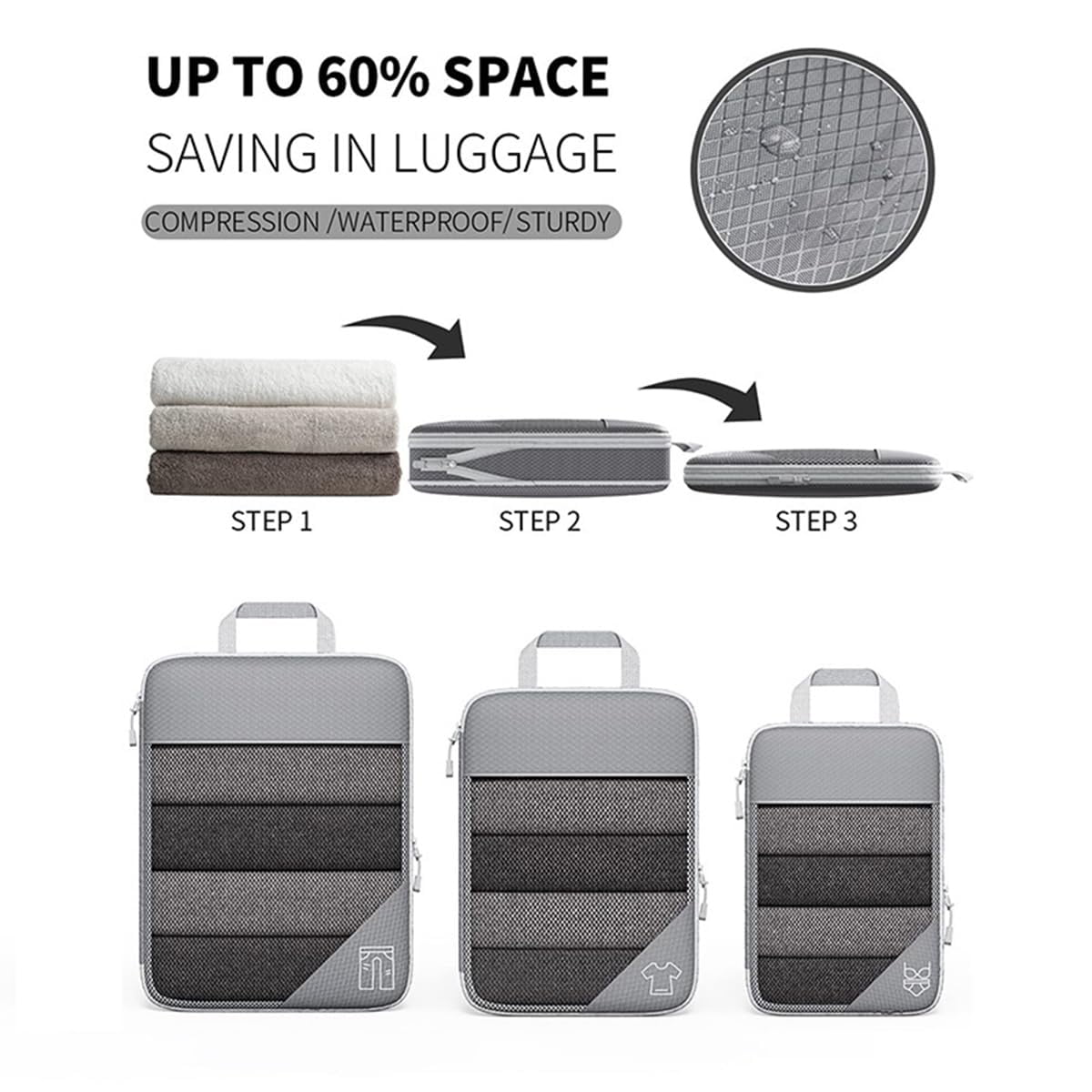 Simplifyliving Compression Packing Cubes, Travel Packing Cubes Compression for Carry Ons Mesh, Travel Cubes for Packing Compression