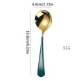 thumbnail image 2 of 1Pcs 6.2 Inch Length Stainless Steel Spoons,Portable Soup Spoons,Coffee Spoons Stainless Steel Dessert Spoons Kitchen Utensils Round Spoons Suitable for Restaurant Spoon,Kitchen Accessories,Green, 2 of 3