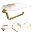 thumbnail image 6 of Golden Toilet Paper Holder with Shelf Made of Acrylic for Storage Bathroom Dispenser Box, 6 of 6