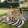 thumbnail image 4 of Black White Zebras Outdoor Rug for Patio/Deck/Porch, Non-Slip Large Area Rug 6 x 9 Ft, Vintage Abstract Art Indoor Outdoor Rugs Washable Area Rugs, Reversible Camping Rug Carpet Runner, 4 of 8