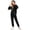 Black, variant on Girls Velour 2 Pieces Tracksuits Outfits Athletic Hoodies Sweatshirts and Sweatpants Athletic Clothing Sets