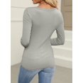 thumbnail image 6 of Womens Long Sleeve Scoop Neck Shirts Knit Tops Slim Fitted Tees Basic Casual Fall Outfits, 6 of 6