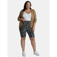 thumbnail image 6 of Terra & Sky Women’s Plus Size Bike Shorts, 10" Inseam, 2-Pack, Sizes 0X-5X, 6 of 7