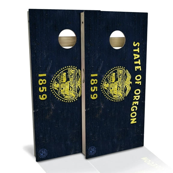 Skip's Garage Oregon Flag Outdoor Cornhole Board Set NO Accessories Backyard 2x4