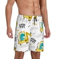 thumbnail image 2 of Fotbe Dinosaur on Excavator Pantalones Cortos de Pijama para Hombre, Ropa de Dormir, Pantalones de Pijama Cortos para Hombre-3X-Large, 2 of 6