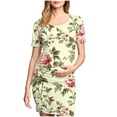thumbnail image 1 of yoeyez Robes de Maternité pour Femmes pour Mariage à Manches Courtes à Encolure en U Robe Imprimée Grande Taille Robe de Grossesse Extensible Robes de Maternité en Liquidation Multicolore,m, 1 of 6