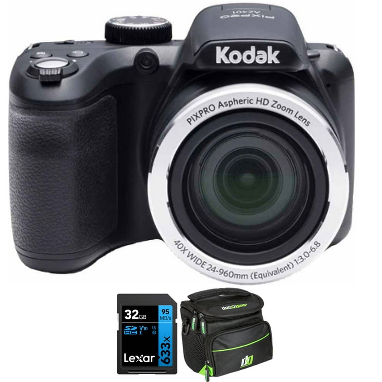 Kodak PIXPRO AZ401 16MP Digital Camera 3 LCD (Black) Bundle with