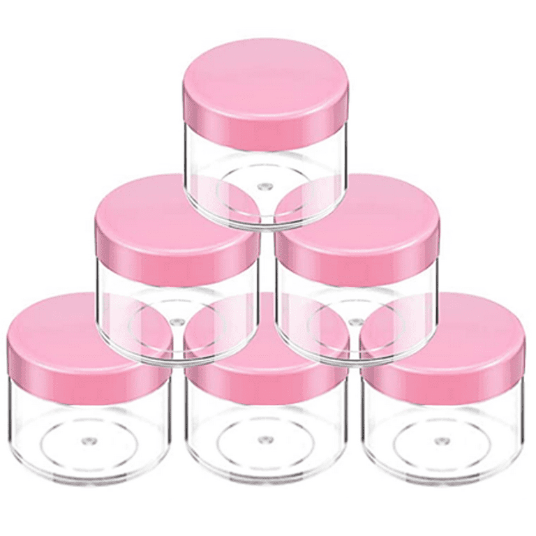24 Pieces Clear Plastic Round Storage Jars Wide-Mouth Plastic Containers  Jars with Lids for Storage Liquid and Solid Products (Transparent Lid, 4 oz)