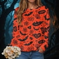 thumbnail image 2 of Godom Halloween Sweatshirts for Women Ghost Graphic Long Sleeve Tunic Shirts Crewneck Loose Pullover Tops 2025 Trendy Outfit, 2 of 5