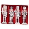thumbnail image 2 of KLKCMS Set of 4 Wooden Christmas Nutcracker Handcrafted Sturdy for Table Display Lightweight Xmas Gift Collection Desktop Decoration Silver 12cm, 2 of 9