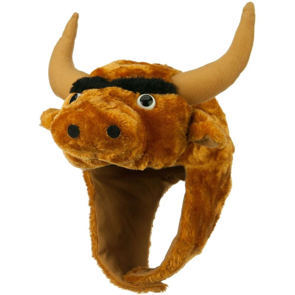 PLUSH BROWN BULL HAT Jacobson Hats Co COSTUME GAG