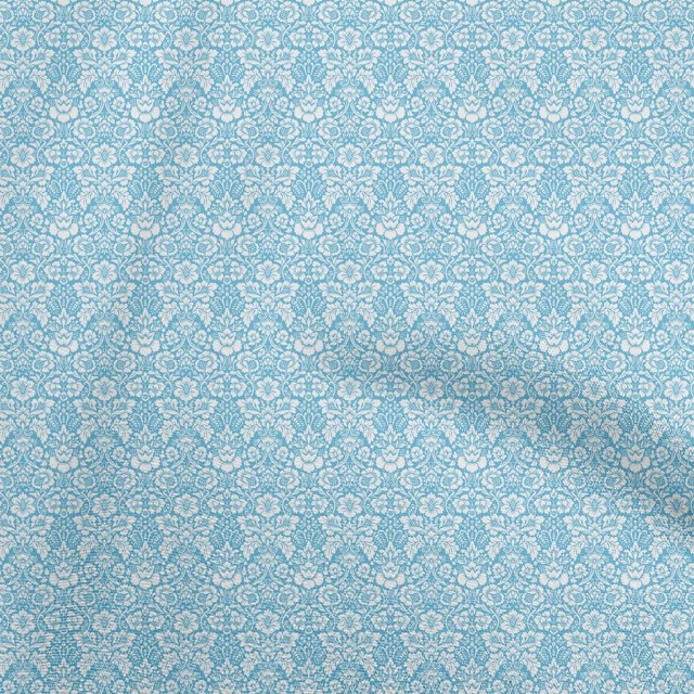 oneOone Georgette Viscose Light Blue Fabric Baroque Sewing Craft Projects Fabric Prints By Yard 42 Inch Wide