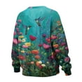 thumbnail image 5 of SCRAWLGOD Hummingbird Floral Print Crewneck Fall Sweatshirts for Women Trendy Women's Long Sleeve Pullover Tops with Pockets Stylish for Daily Wear, Spots, Office, S, 5 of 7