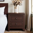 thumbnail image 2 of Tcbosik 2-Drawer Nightstand for Bedroom, Mid-Century Retro Classic Bedside Table, 19.3"L x 15.6"W x 19.7"H, Deep Walnut Finish, 2 of 7