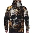 thumbnail image 7 of Fotbe Men's Hoodie with Gold Pattern Black Skull Pattern - Kangaroo Pocket Pullover Hooded Sweatshirt, Perfect for Daily Wear, Travel, and Home-XX-Large, 7 of 7