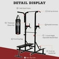 Soozier Home Gym Power Tower with Bench and Punching Bag, Multi