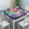 thumbnail image 3 of Colorful Tie Dye Nebula Pattern Square Fitted Tablecloth with Elastic Edge,Square Table Cover,Washable Elastic Table Cover for Home Kitchen Party Decor 36"x36", 3 of 6