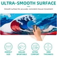 thumbnail image 4 of Japanese Style Waves Large Gaming Mouse Pad - Desk Mat with Seamed Edges, Waterproof, Non-Slip Rubber Base, Ideal for Keyboard, Computer Mat, Big XL Mousepad, 31.5x11.8 Inch, 4 of 6