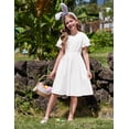 thumbnail image 3 of Arshiner Girl's Casual Dress Summer Scoop Neck Short Sleeve Flowy A-Line Dress, 3 of 8