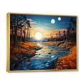 thumbnail image 2 of Designart "Azure Mirrors on the River IV" Landscapes Floater Framed Wall Art Living Room, 2 of 7