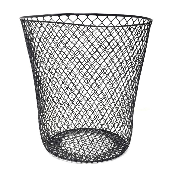 Cesto de Basura Essentials de Malla Metálica Negro 15x10 cm