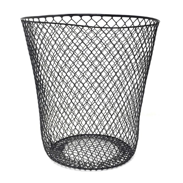 Cesto de Basura Essentials de Malla Metálica Negro 15x10 cm