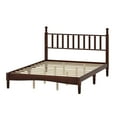 thumbnail image 2 of MODERNLUXE Queen Size Wood Platform Bed,Retro Bed Frame with Gourd Shaped Headboard and Wooden Slat Support,Walnut, 2 of 7