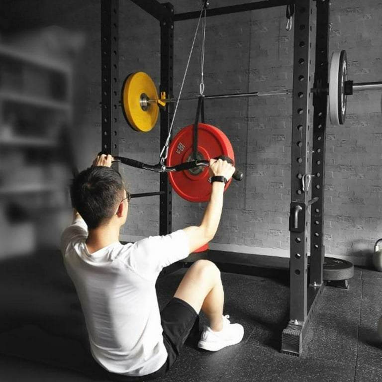 Fitness DIY Pulley Cable Pull Down Weight Plates Holder Adjustable 2.5m