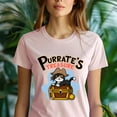 thumbnail image 5 of Purrate’s Treasure Pirate Cat Shirt for Adults, Funny Kitty Treasure Tee, Heliconia, Size XL, 5 of 6
