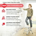 thumbnail image 3 of Hailo Folding Step Stool, Dual Sided 3 Step Ladder for Home & Kitchen, D60, 3 of 11