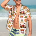 thumbnail image 3 of Haiem Fall Farm Pumpkin Printed Hawaiian Shirt for Men - Men’s Casual Beach Summer Shirts - Stretch Fabric with Modern Fit-Large, 3 of 7
