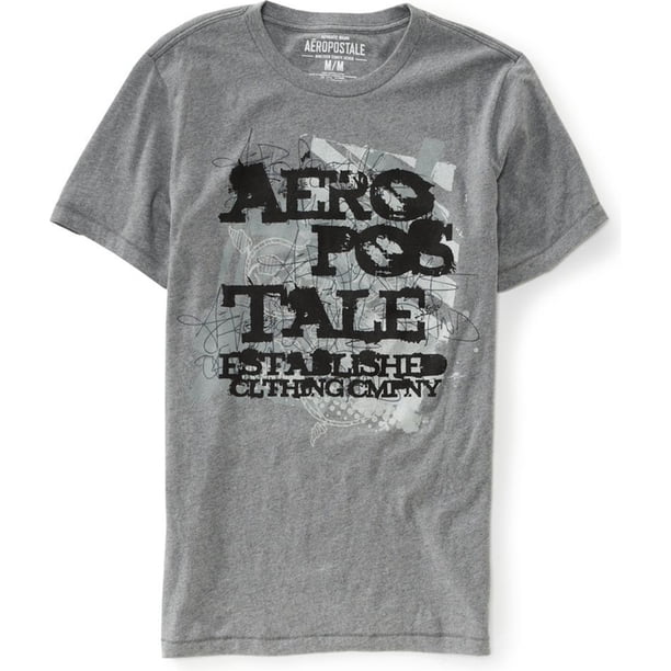 Aeropostale - Camiseta con gráfico pintado para hombre, color gris, talla XS