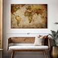 thumbnail image 3 of Elephant Stock World Map Wall Art - Horizontal Canvas Wall Art - Living Room Wall Decor - Map Canvas - Brown And Yellow Decor - 51" x 34", 3 of 8