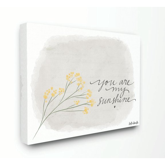 The Kids Room by Stupell You Are My Sunshine Yellow Flower Illustration Canvas Wall Art by Katie Douette
