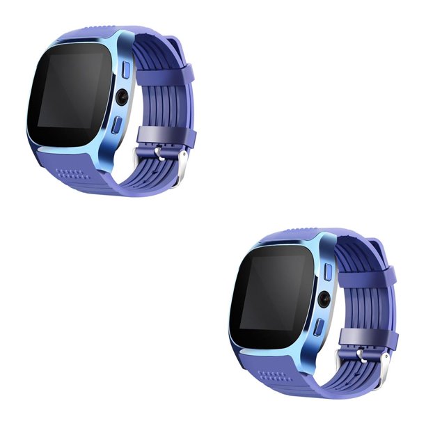 Sidaley Reloj inteligente T8 compatible con Bluetooth, reloj de deportivo con pantalla táctil LCD de 1,58 pulgadas, rastreador de actividad Azul 2piezas