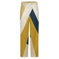 thumbnail image 5 of Abstract Geometric Gold Navy Art Winter Female Pants Flannel High Waist Women Pants Lady Warm Straight Leg Plush Trousers, 5 of 7