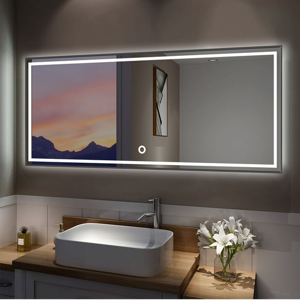 Led Mirror Full Length Wall, Lighted Mirror Vanity Cabinet