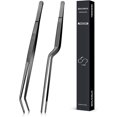 thumbnail image 1 of GHSDFBB 10-inch Cooking Offset Tweezer and Curved Tong Set, Tongs Precision Serrated Tips, Stainless Steel Professional Chef Tweezer Kitchen Tools for BBQ, Plating and Serving, 1 of 7