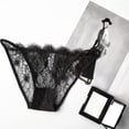 thumbnail image 2 of CAICJ98 Culottes pour Femmes String en Maille Tentation Taille Basse, Noir, 2 of 3