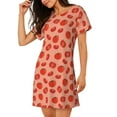 thumbnail image 2 of Kdxio Tomato Pattern Womens Short Sleeve Sleepshirt Scoopneck Cute Nightdress Ruffle Comfy Nightgown, 2 of 6