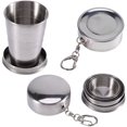 thumbnail image 4 of Taza plegable de acero inoxidable de viaje de 240ML con llavero telescópico de Metal, libre de BPA, plegable portátil, agua, café, JAMW Sencillez, 4 of 5